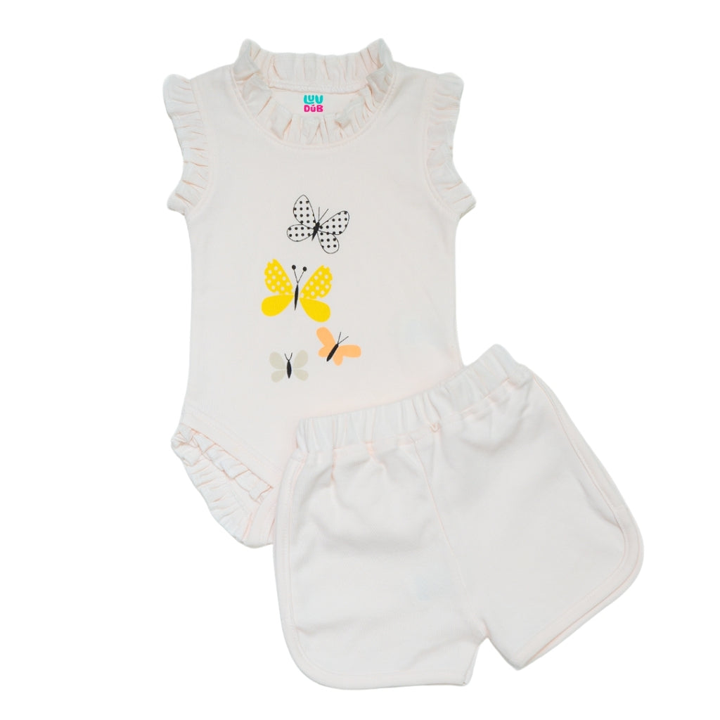 Baby Girls 100% Cotton Sleeveless Coord set with Shorts